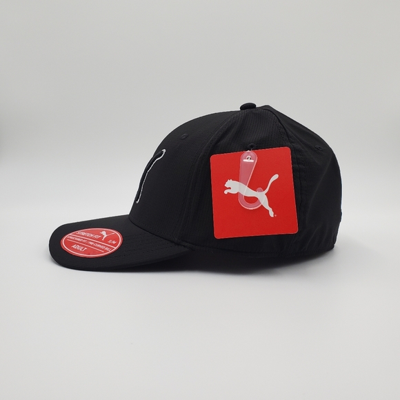 PUMA Men's Dillon Stretch Fit Adult Baseball Cap Hat Black Silver - Picture 4 of 7